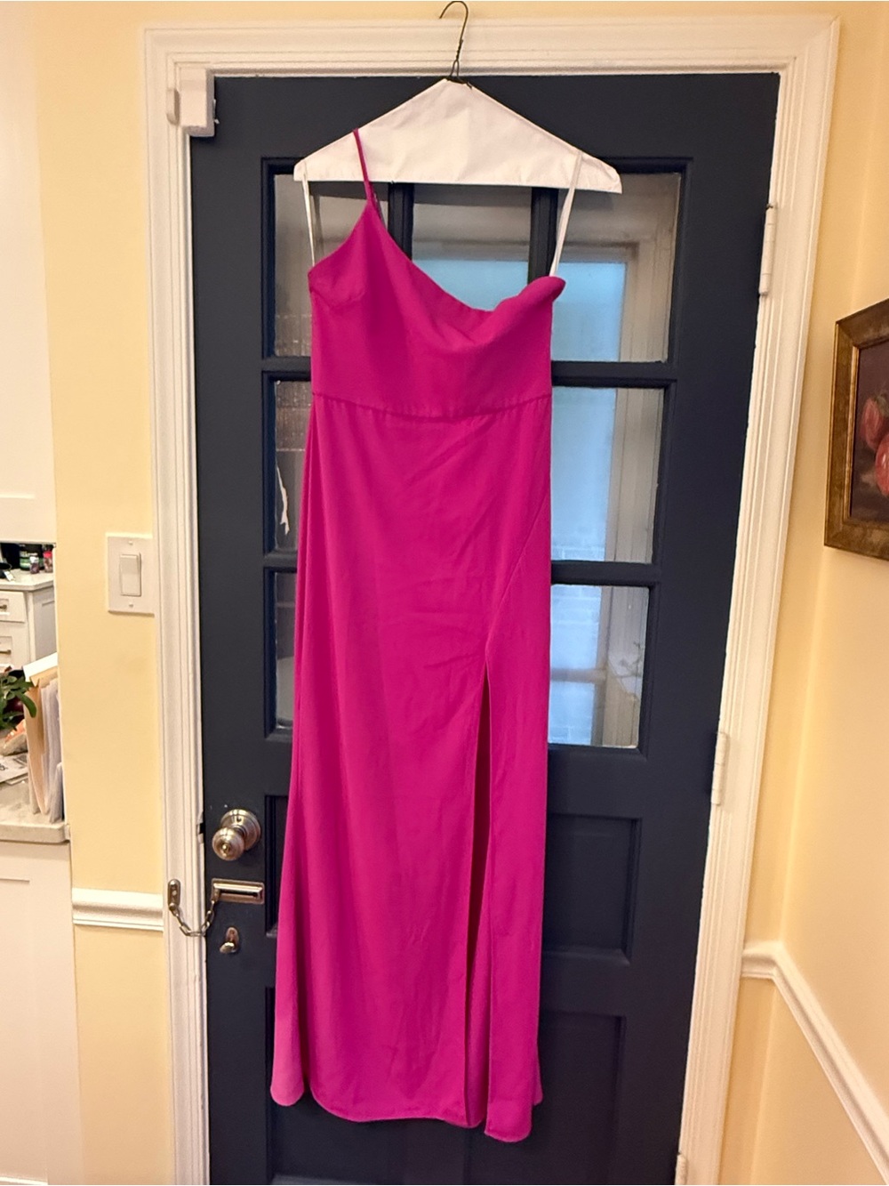 Lover + Friends Elegant One-Shoulder Fuchsia Evening Dress size Medium